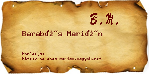 Barabás Marián névjegykártya